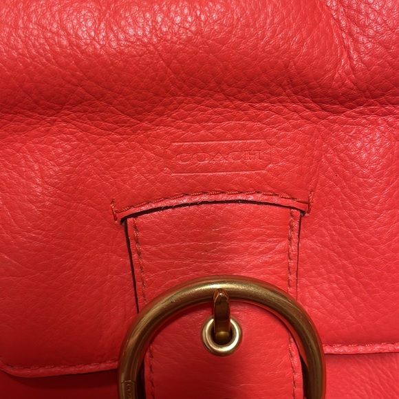 Genuine Leather Coral Coach Bag - Picture 5 of 8